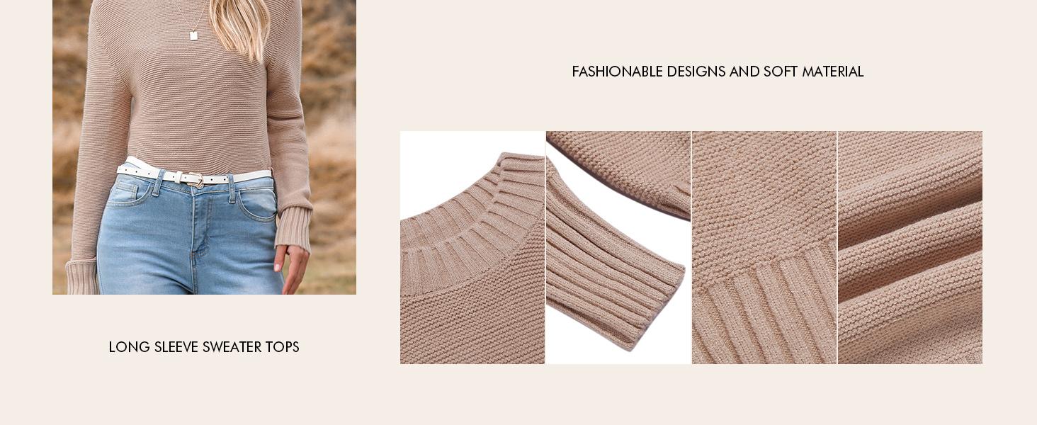 Women's Fall Crewneck Cropped Sweater Trendy Long Sleeve Ribbed Knit Pullover Jumper Tops