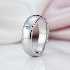 Emerald Cut Diamond Option Men's Wedding Band Ring