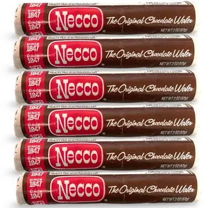 Necco Chocolate Wafer Rolls, Nostalgic Candy, 6 Pack