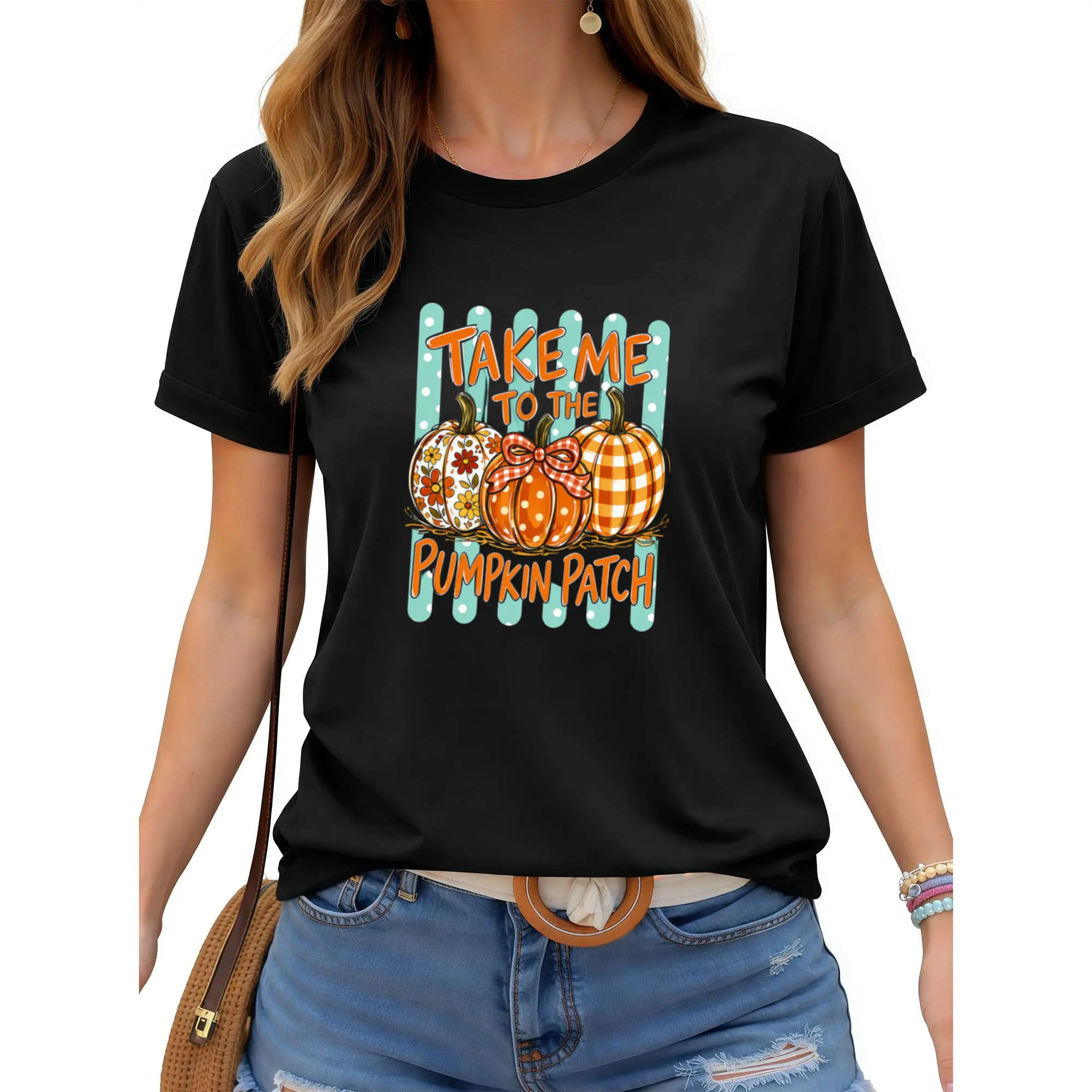 Take Me To The Pumpkin Patch T-Shirt, Cute Pumpkin Graphic Tee, Preppy Fall Shirt, Halloween Autumn Gift