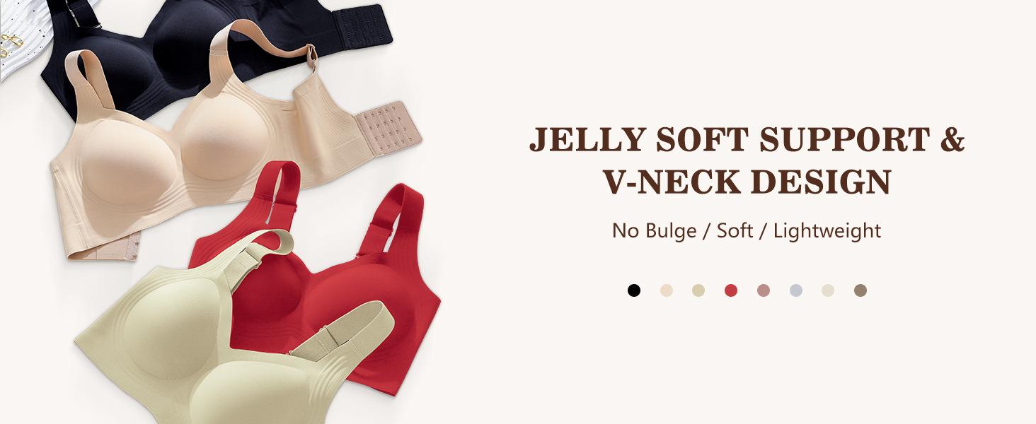 Women's Jelly Wirefree Bra | Full Coverage Padded T-Shirt Bra | All-Day Comfort & Support | No Underwire Everyday Bra Women's Jelly Wirefree Bra | Full Coverage Padded T-Shirt Bra | All-Day Comfort & Support | No Underwire Everyday Bra