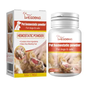 Yegbong Pet Hemostatic Powder 50g for Cats & Dogs Stops Bleeding Fast with Aluminum Chloride Diatomaceous Earth & Bentonite