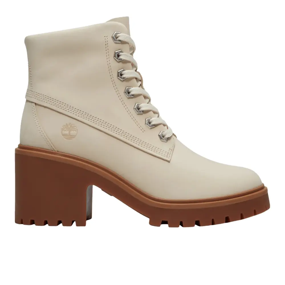 Timberland Womens Stone Heights Mid Lace Up Casual Boots Ankle Low Heel 1-2" - Off White