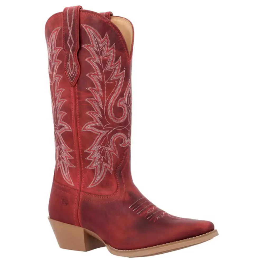 DRD0506 Durango Women's Shyloh Snip Toe Cowboy Boot - Crimson Red
