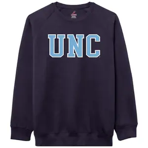 UNC Letters Adult Crewneck Sweatshirt in Navy Blue