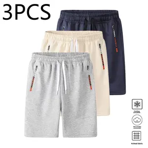 Men’s Casual Outdoor Sports Shorts — Men’s Clothing, Summer Men’s Casual Shorts with Zipper Pockets, Simple Multi-Functional Pocket Design, Suitable for Daily Wear, Running, Fitness, and Outdoor Travel, 100% Polyester Knit Fabric, Drawstring Elastic Waist