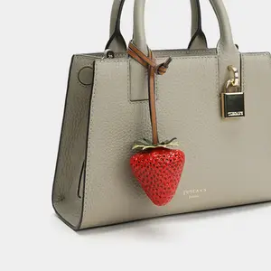 Cute Strawberry Fruit Pendant Backpack Charm - Adorable Hanging Decor for Bags and Accessories
