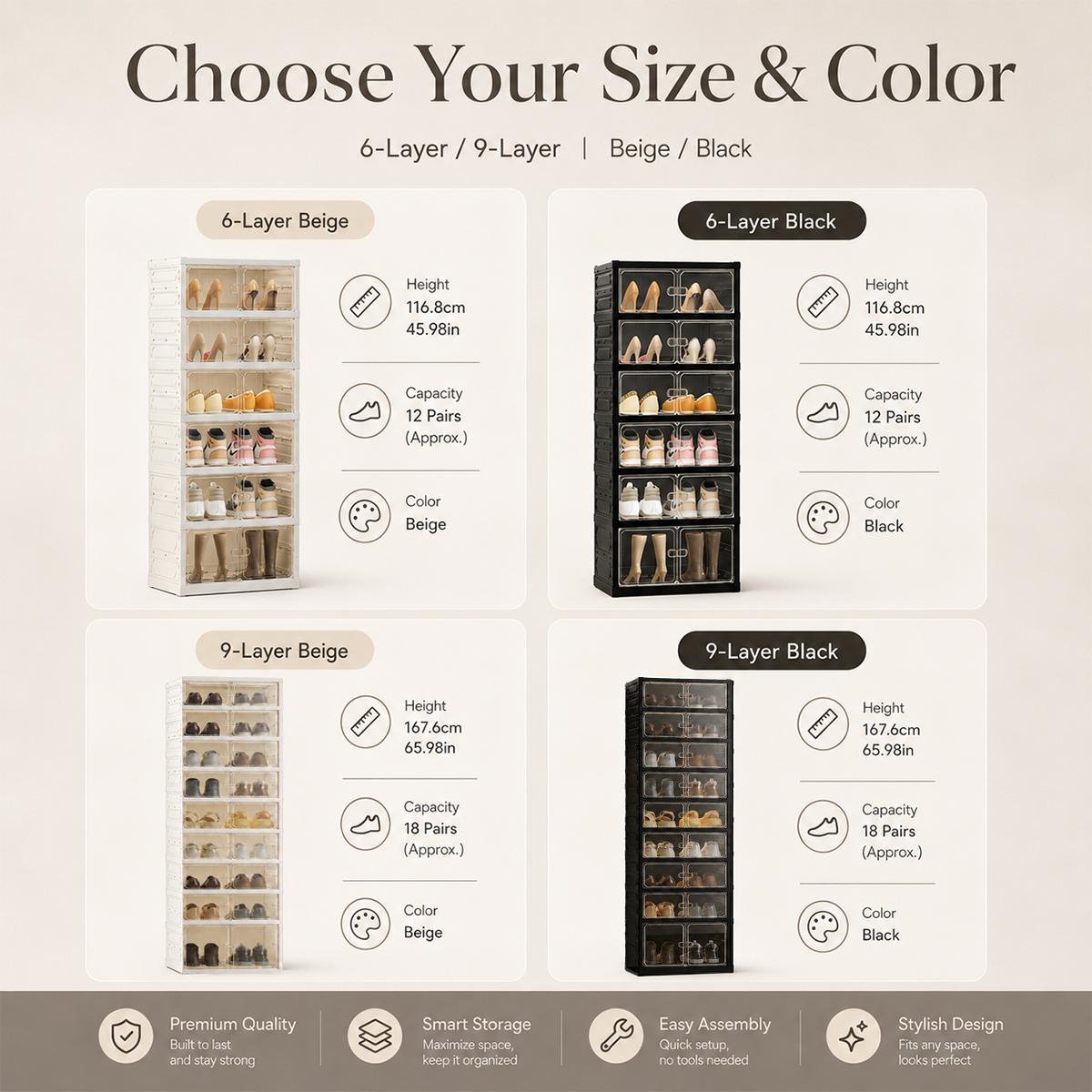UFORU shoe cabinet 9-layer capacity