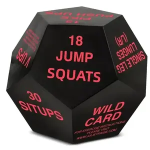 Twelve-sided exercise decision dice, portable and interesting fitness decision dice, compact dynamic exercise dice, suitable for home gym workouts