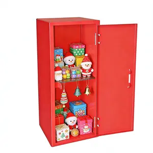 Fixturedisplays® Mini Metal Locker With Key And Lock Red 4.2 X 4.2 X 11", Great For Kids Treasure Box 10161