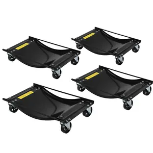 Garvee Car Dolly Set of 4 Heavy-Duty, 10,000LBS Capacity Vehicle Dolly with Curved Design and Wheels, Auto Wheel Dolly, Tire Moving Dollies for Car SUV Truck Trailer Repair, Garage Maintenance