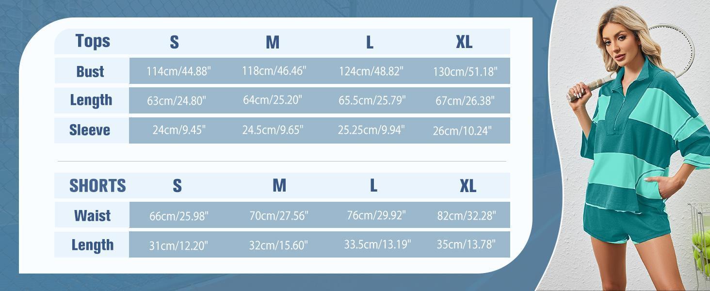 JovenPara Women's 2-Piece Lounge Set Stripe Half Sleeve Oversized Shirts & Athletic Shorts Summer Workout Set Activewear Top Sporty Style Clothes