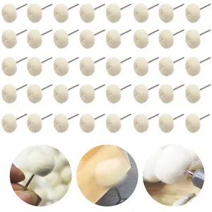 40Pcs Wool Polishing Buffing Wheel Kit - Wool Felt Polishing Head with 1/8" Shank,Carving Polishing Tool for Dremel,Watch Jewelry Polishing Accessories