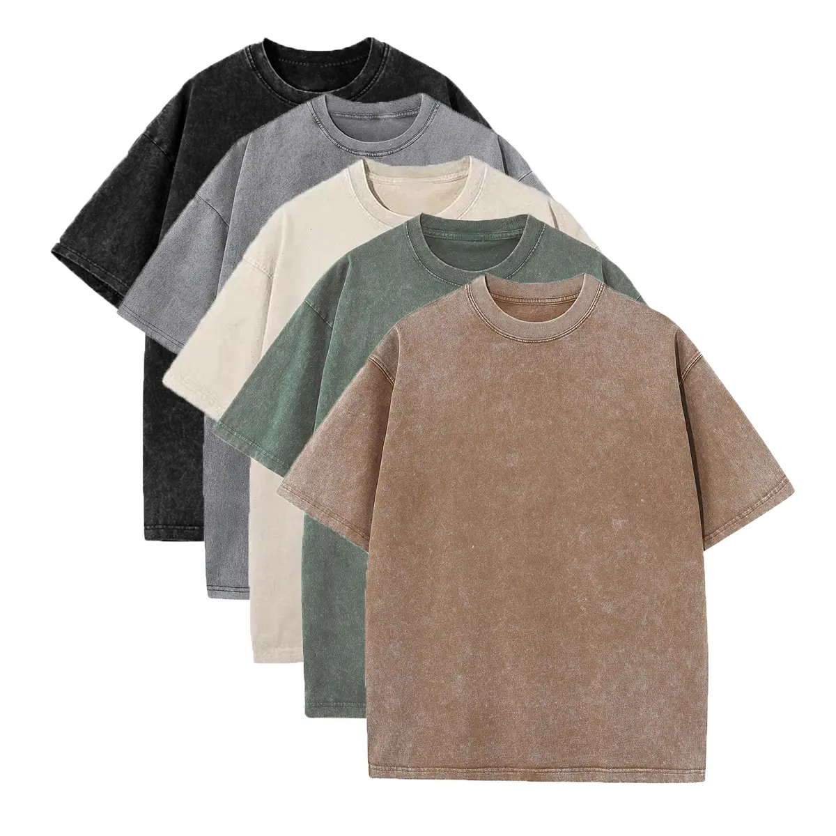 【5P】Black+Brown+Ash Gray+Beige+Olive Drift