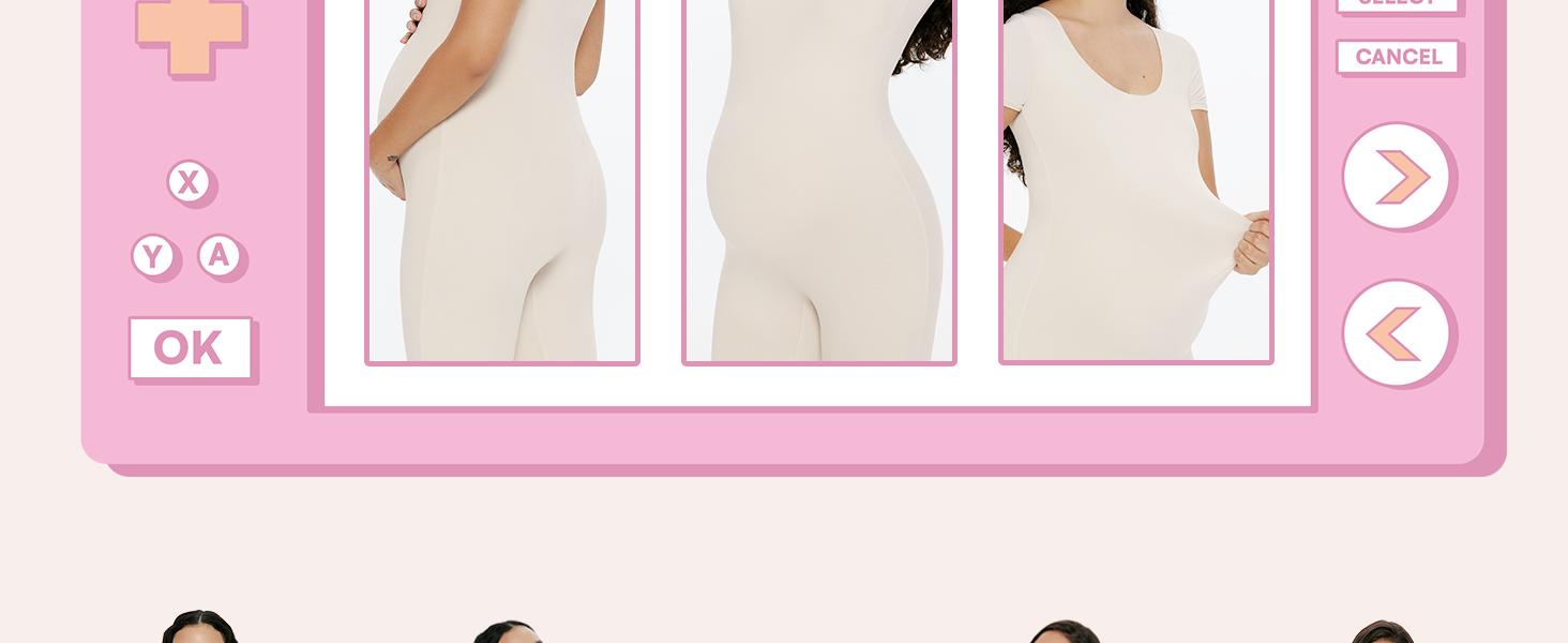 POSHDIVAH Women's Maternity Jumpsuit Romper Pregnancy Short Sleeve T Shirts Bodycon Bodysuit Shapewear pregnancy supply