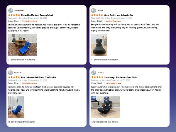 GTPLAYER Floor Gaming Chair Foldable Swivel Floor Chairs for Kids Boys Comfy Video Game Seat with 360° Multipurpose for Gamers, Bedroom or Game Room