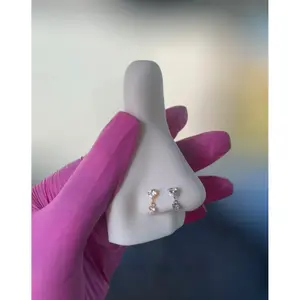 Titanium Heart Dangle Nose Ring/ Labret