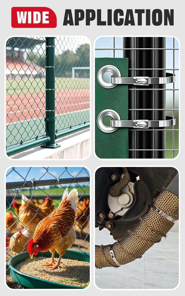 Stainless Steel Cable Tie Gun Kit-100PCS 11.8 inches 304 Heavy Duty Metal Zip Ties, 200LBS Tensile Strength & UV Resistant-for Fence, Exhaust Pipe, Chicken Coop & Industrial Use