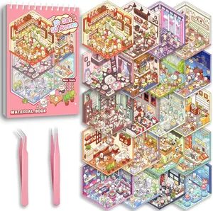 20 Sets DIY 3D Sticker Scene Collection Book for Kids Adults Cute Make Your Own Shop House Stickers for Gifts Stickers Therapy for Adult Relief Stress Pass The Time Play Park Hamburg Castle Library