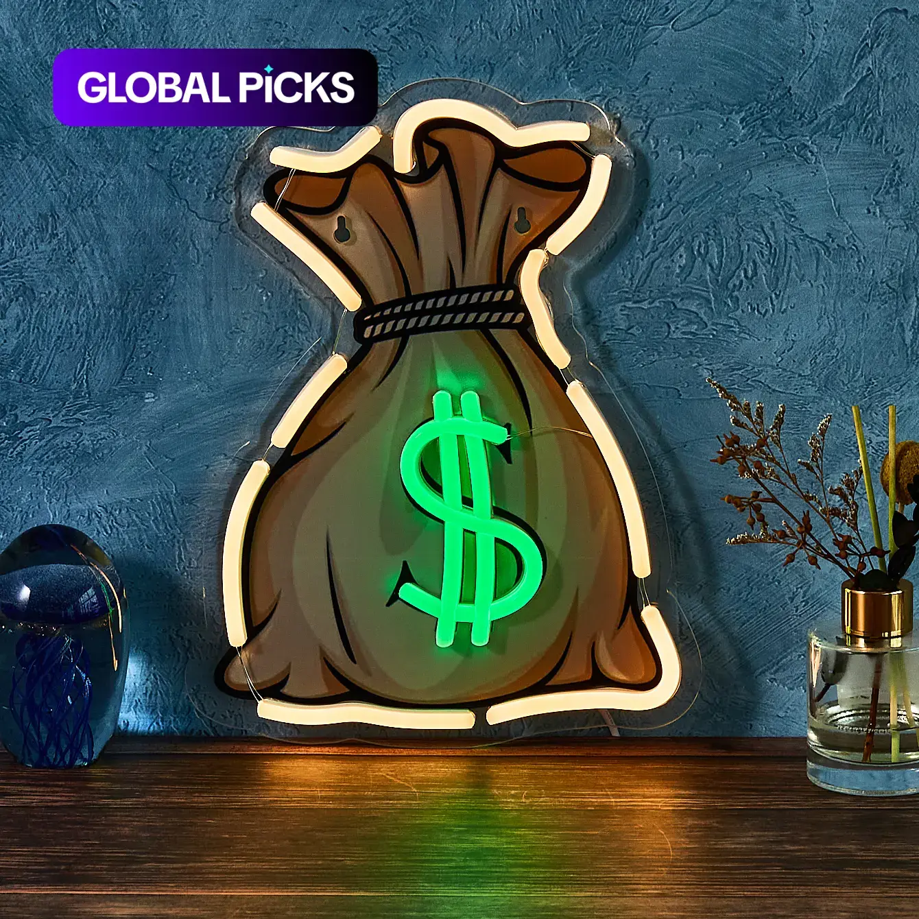 Neon Money Bag LED Light Strip for Indoor Game Room, Bar & Party Decoration, Christmas & New Year Gift, USB-Powered Neon Sign Lamp, Decorative Neon Light, LED Neon Signs #GLOBAL PICKS