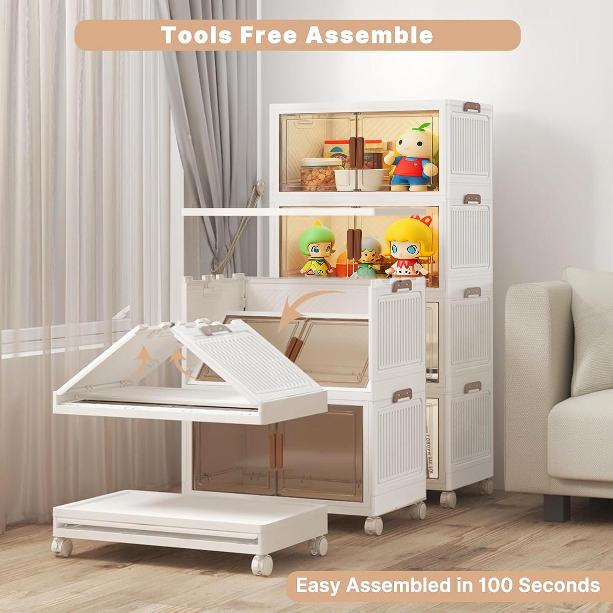 70cm 5/4 Layers Plastic storage boxes Stackable storage boxes with wheels Storage containers with LIDS Folding storage boxes with handles for bedroom living room kitchen