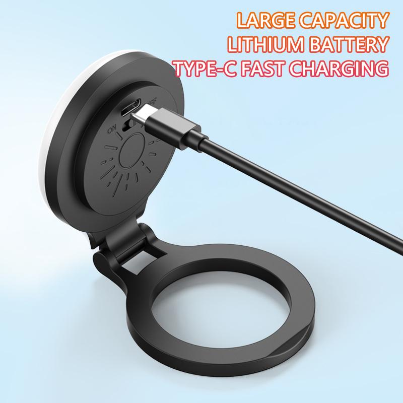 Magnetic Phone Selfie Light – Rechargeable LED Ring Light with 180° Flip, Portable Fill Light for Makeup, Live Streaming & Video Calls