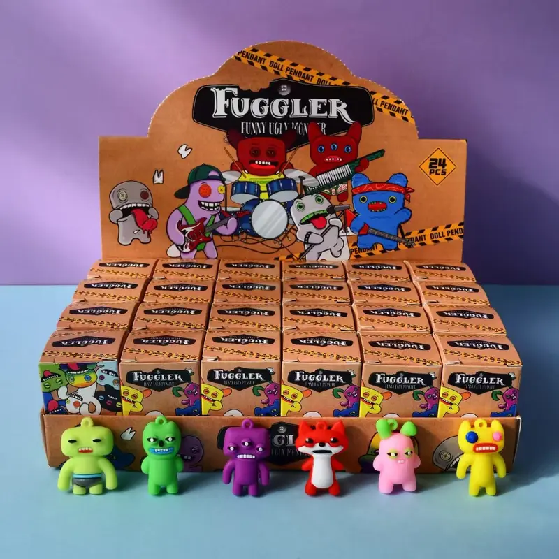 2026 New 24Pcs Fuggler Monster Keychain Blind Box Set, Cute Student Hanging Ornament, Perfect Birthday & New Year Gift