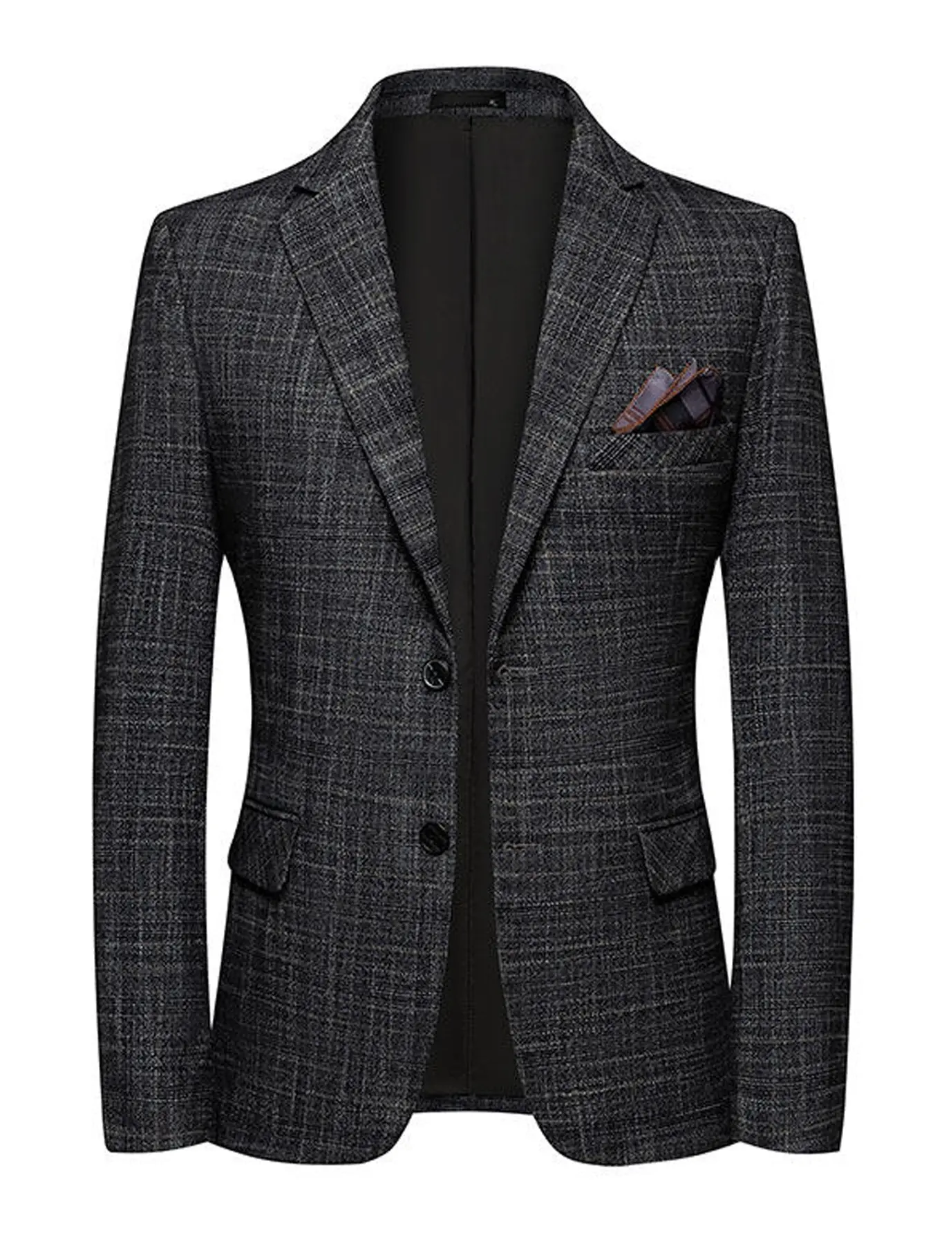 Men's Spring & Fall Single-Breasted Two-Button Suit Jacket, Blazer Suit, British Style Business Casual Fashion Outerwear, Men's Western Wind Coat