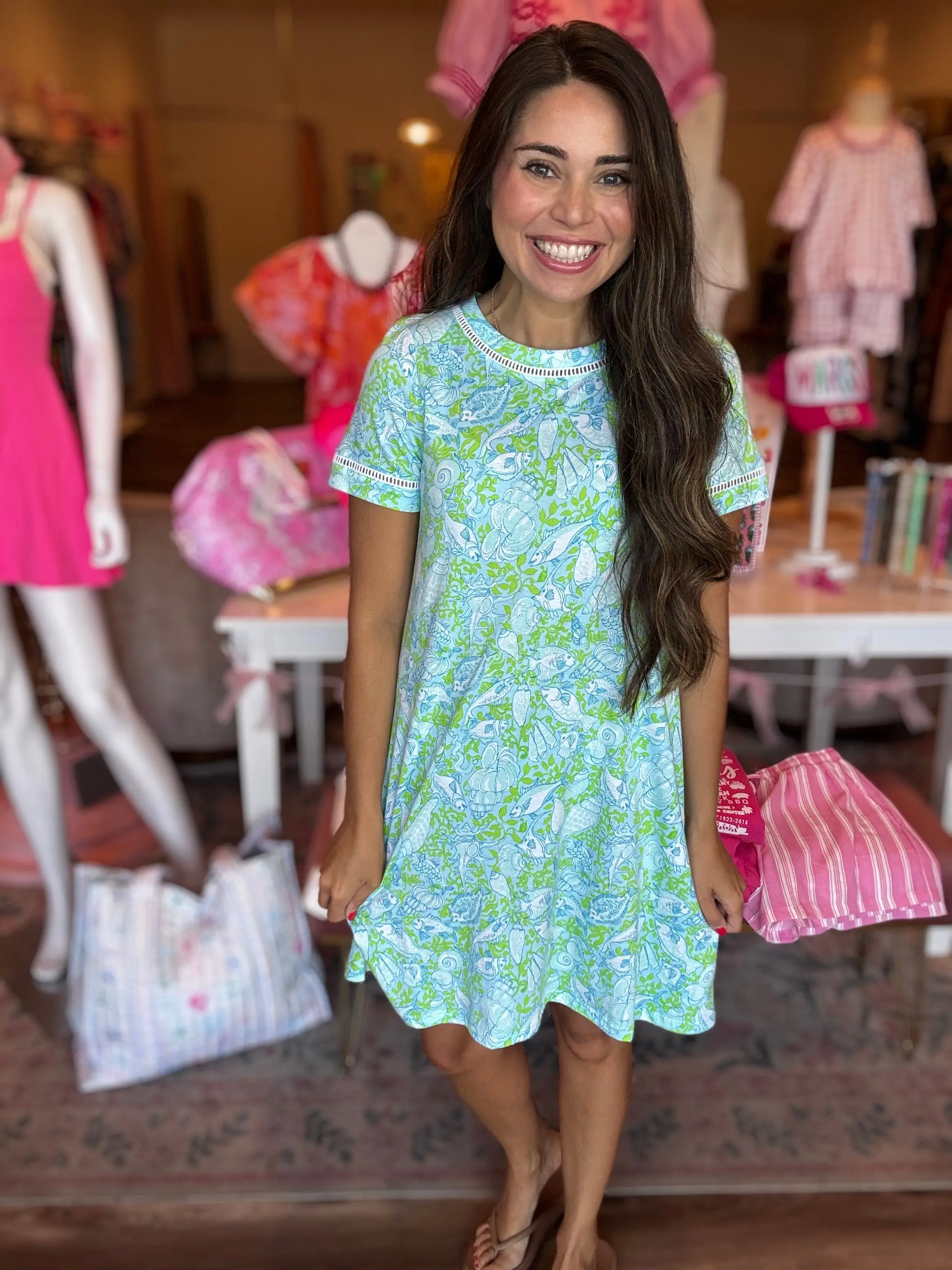 Lilly Pulitzer Cody Short Sleeve Dress, Throw Me a Line