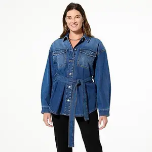 TWRHLL by Christie Brinkley Denim Studded Jacket