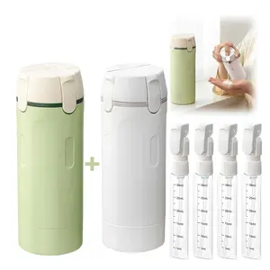 2PCS 4 in 1 Travel Dispenser, Travel Bottles for Toiletries, Leak Proof Travel Size Containers, Portable Containers for Shampoo Lotion Conditioner Cream