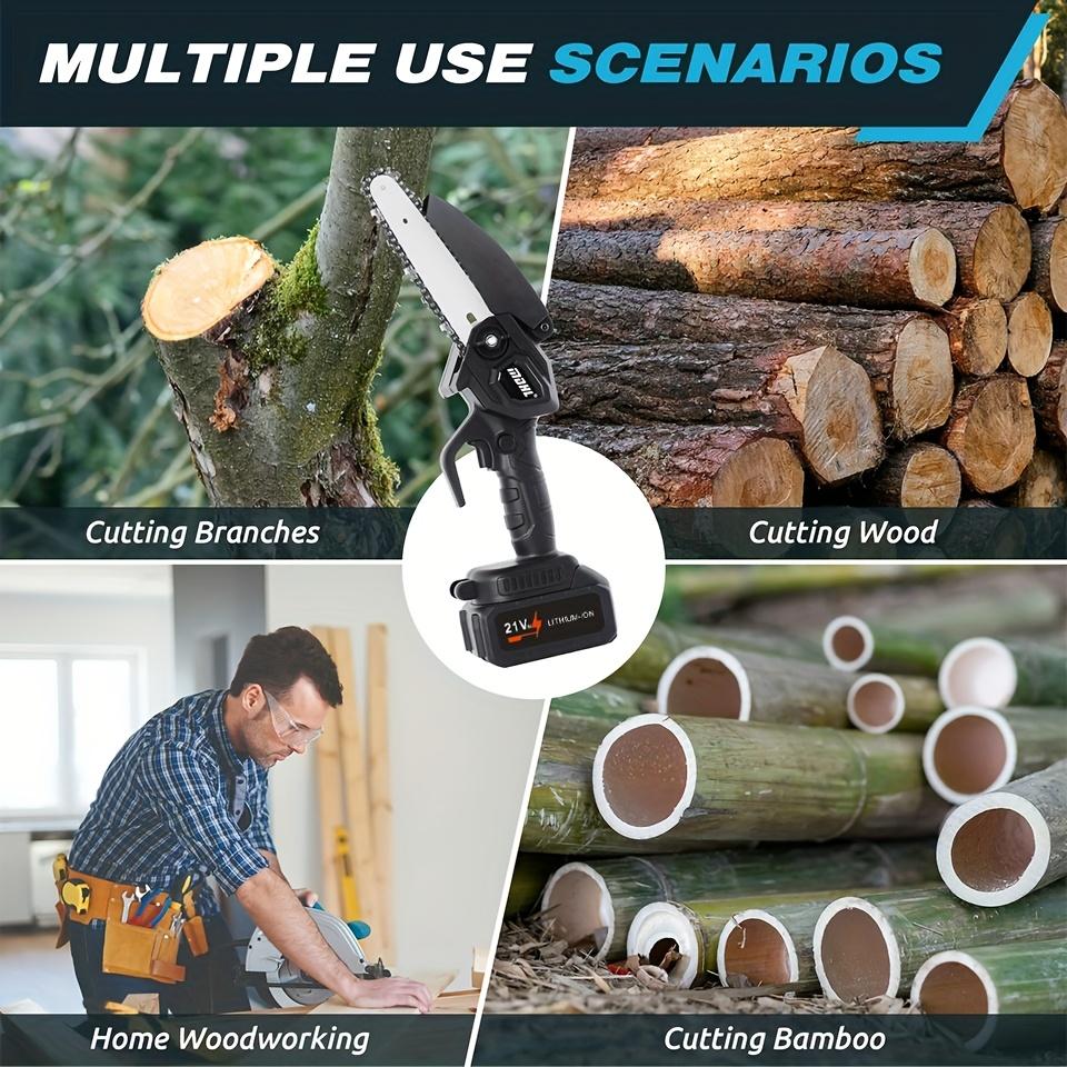 Mini Cordless Chainsaw, 6 Inch Handheld Chainsaw, Mini Chainsaw Cordless 6 Inch, Handheld Electric Chain Saw For Tree Pruning Cutting Wood, Auto Oiler For Tree Branches, Courtyard, Household, Garden, Ideal Gift For Men, Husband, Dad, Pruning Saw