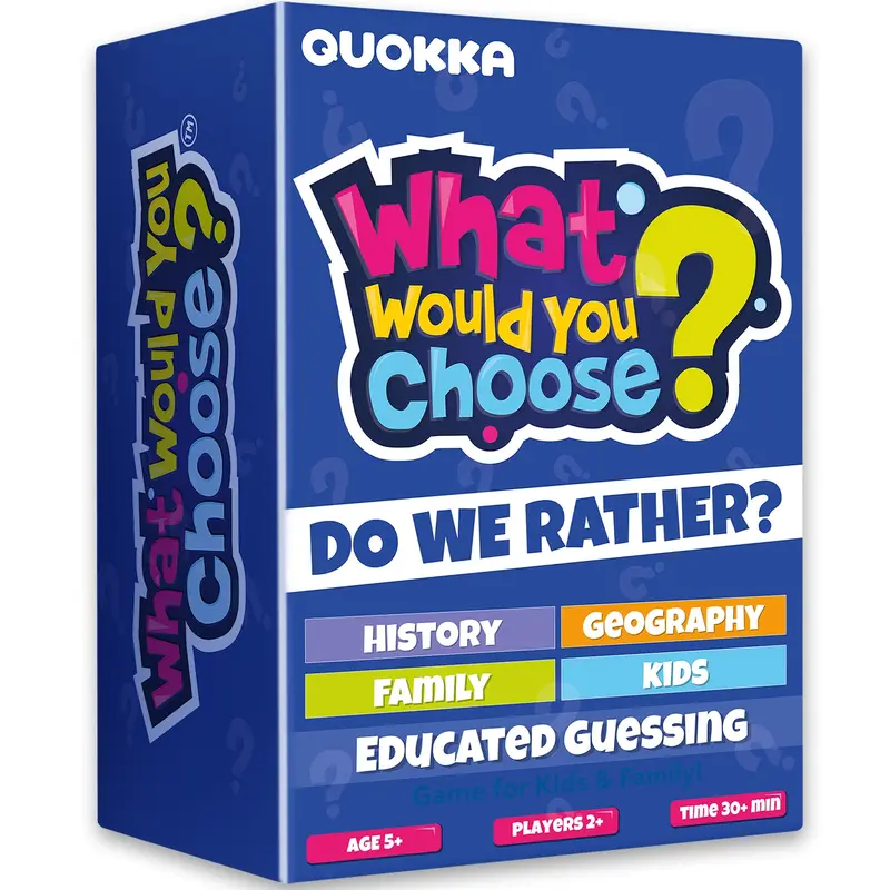 QUOKKA 4 Set Trivia Card Game "What Would You Choose?" for Kids & Families - Pick Your Answer