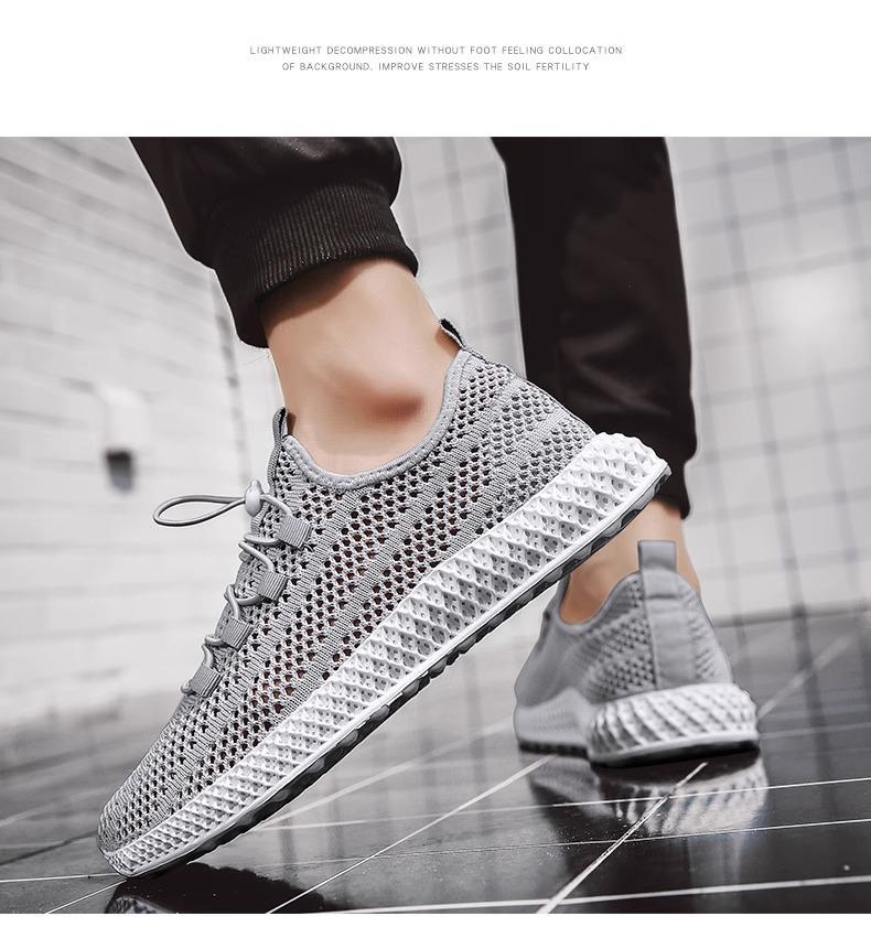 Summer New Trendy Fashion Mesh Breathable Shock-Absorbing Solid Color Hollow Red Bottom Running Kicks Casual Men's Sports Shoes Runner