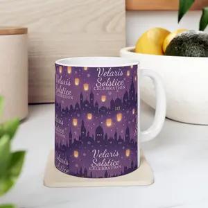 Velaris Solstice Celebration Ceramic Mug, ACOTAR Christmas Gift, Bookish Mug, SMJ Fandom Holiday gift, Holiday Drinkware, 11 ounce Coffee