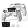 GeekShare G.S.TAC Tactical White 3-Piece PS5 Controller Skin Set - PS5 Accessories, 1* Silicone Controller Skin, 2 Customized Stickers, 1 Pair Thumb Grip Caps, Anti-Slip Protection, Black Myth: Wukong & Monster Hunter Wilds Style for Gamers