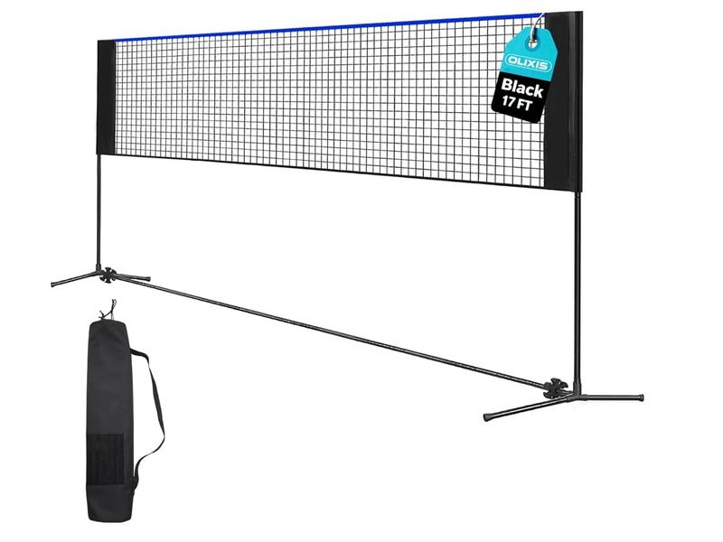 Height Adjustable Volleyball Net for Pool & Backyard, Portable Outdoor Sports Net with Carry Bag, 10FT/14FT/17FT, Red and Blue Available
