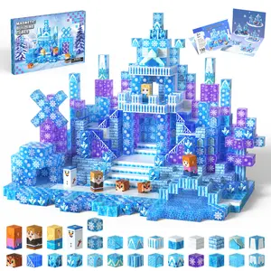 【Flash sale】Magnetic Blocks, 150PCS Magnetic Building Blocks, Stacking Magnets for Kids, Sensory Toy for STEM Constructions Magnet Blocks for Girls Age 3+, Christmas Birthday Gifts (Snow Castle)