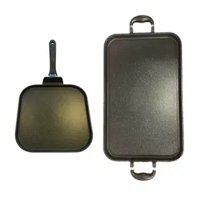 2 pack MARBLE GRIDDLE Combo 1 AND 2 Burner rectangle & Square / Combo de 2 Neware Comales de MARMOL de 1 y 2 parrillas de 19"x11.5" Y 11" Antiadherente