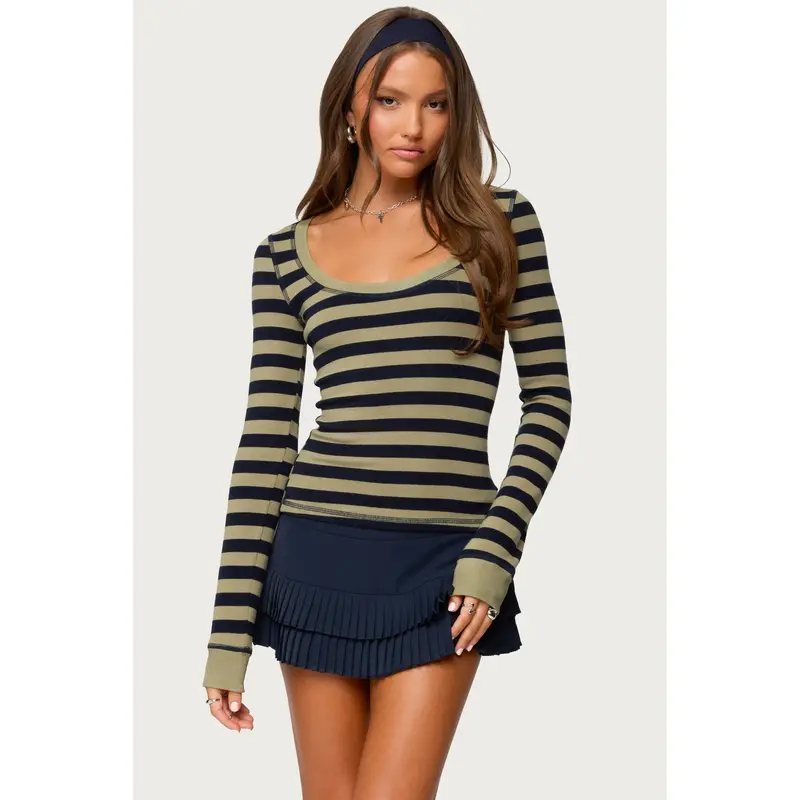 Rainey Striped Long Sleeve Top