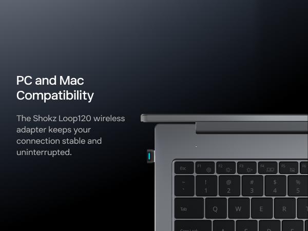 OpenComm2 UC 2025 Upgrade - Open-Ear Wireless Computer Headset with Boom Mic, Bone Conduction Bluetooth Stereo Headphones, USB-A/C Dongle Compatible with PC and Mac, Zoom Certified - C120UC