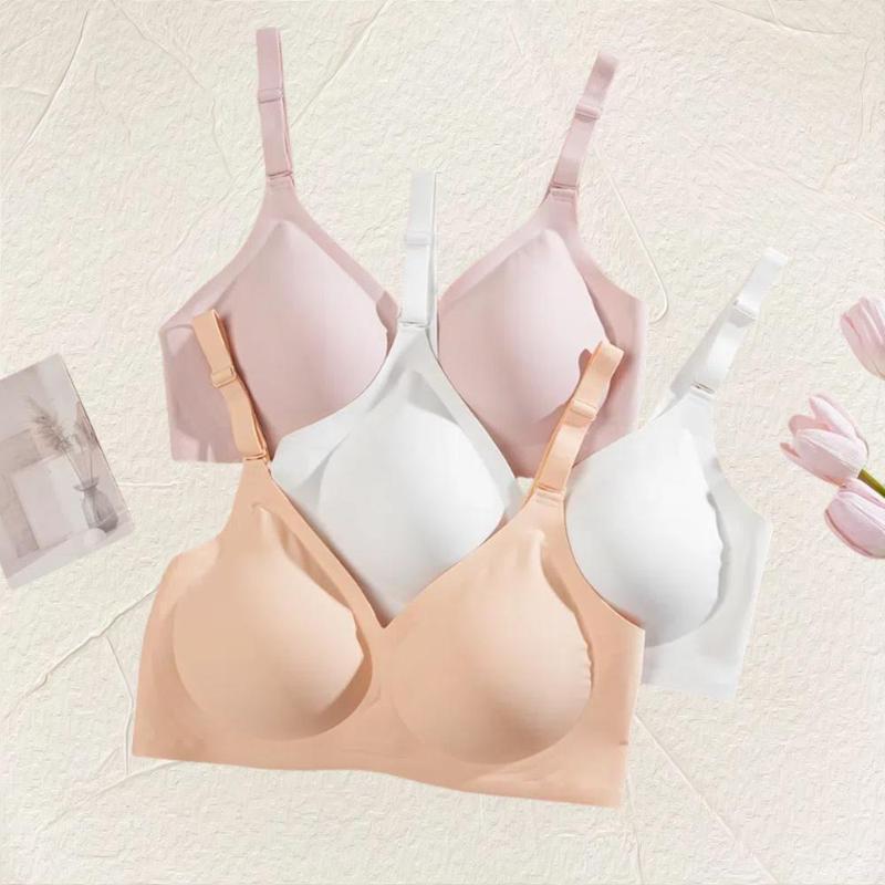 FINETOO 1PC Cloud-like Marshmallow Touch 24-hour Burden-free Companion Support Non-slip Cup Seamless Bra S-3XL womenswear