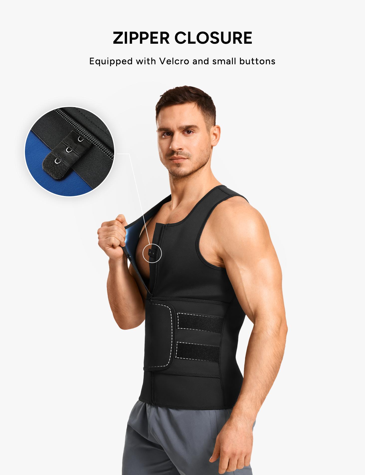 【Nebility】Waist Trainer Sauna Suit for Men Heat-reflecting Sweat Boost Workout Gym Compression Tank Top Activewear SpringStatements