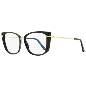 Tom Ford Blue Block Eyeglasses TF5816B 001 Black/Gold 53mm FT5816