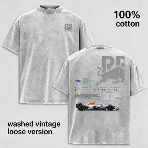 Men's Vintage Open-Wheel Racing Graphic Tshirt - 100% Cotton Distressed Oversized Shortsleeve Menswear, Classic Retro Motorsport Car Print, Loose Crewneck, Soft Breathable Unisex Casual Streetwear Clothing, Gift for Him