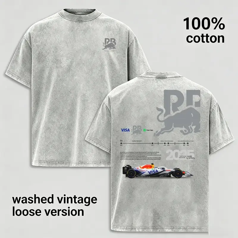 Men's Vintage Open-Wheel Racing Graphic Tshirt - 100% Cotton Distressed Oversized Shortsleeve Menswear, Classic Retro Motorsport Car Print, Loose Crewneck, Soft Breathable Unisex Casual Streetwear Clothing, Gift for Him