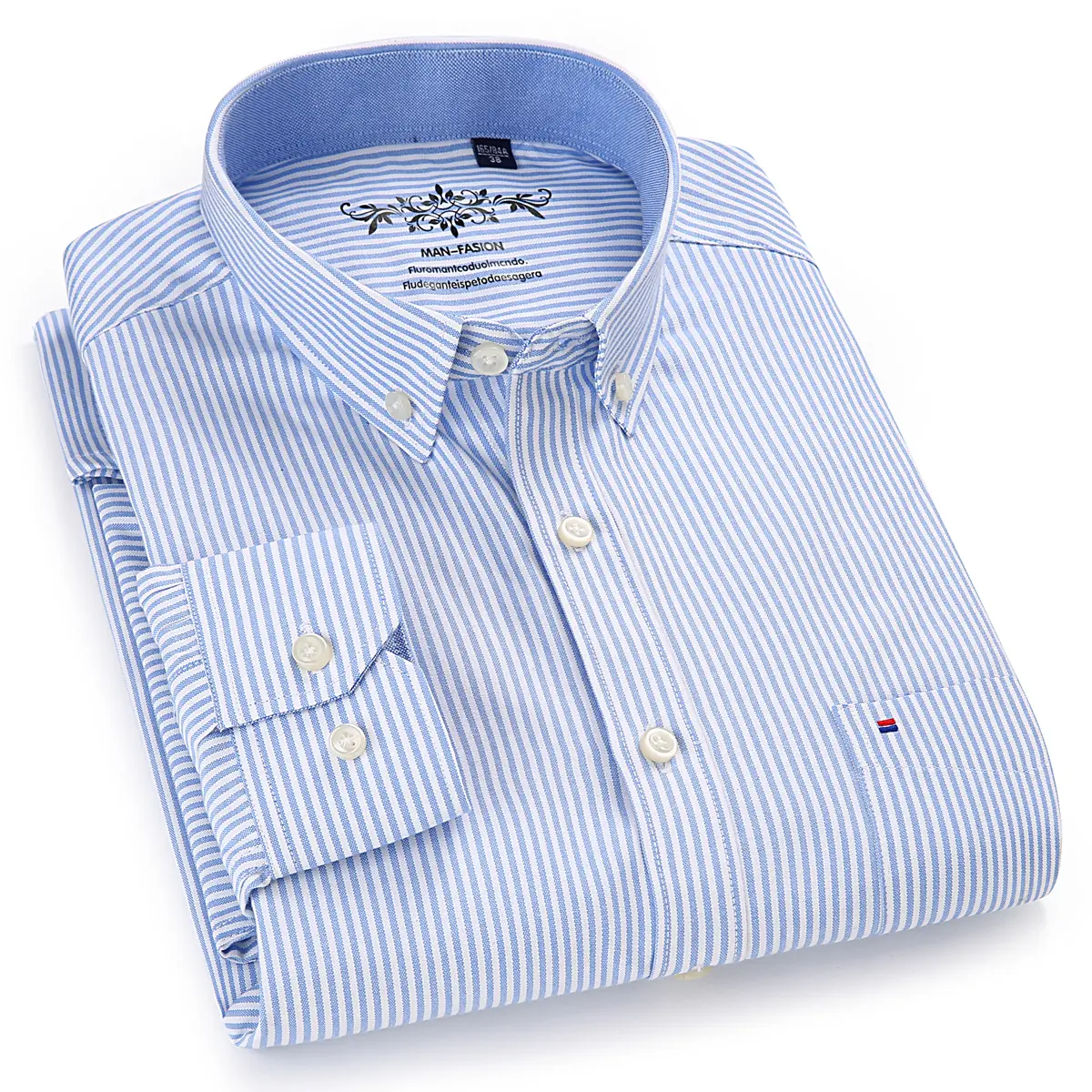 Men's Long Sleeve Oxford Button Down Shirt with Pocket, Spring Autumn Work Casual Plaid/Stripes Shirts