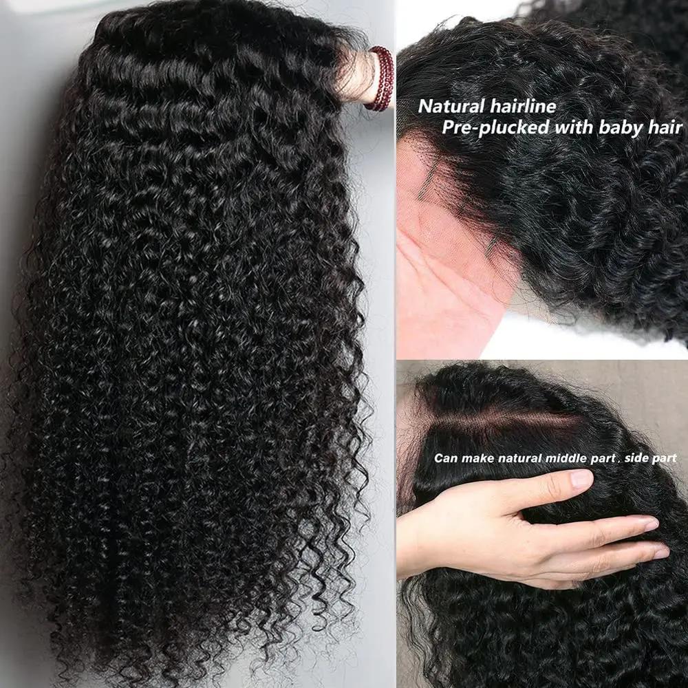 Kinky Curly Wig 13x4 Lace Frontal Wig Human Hair  HD Transparent 180% Density Kinky Curly Hd Lace Front Wig For Women SpringStatements