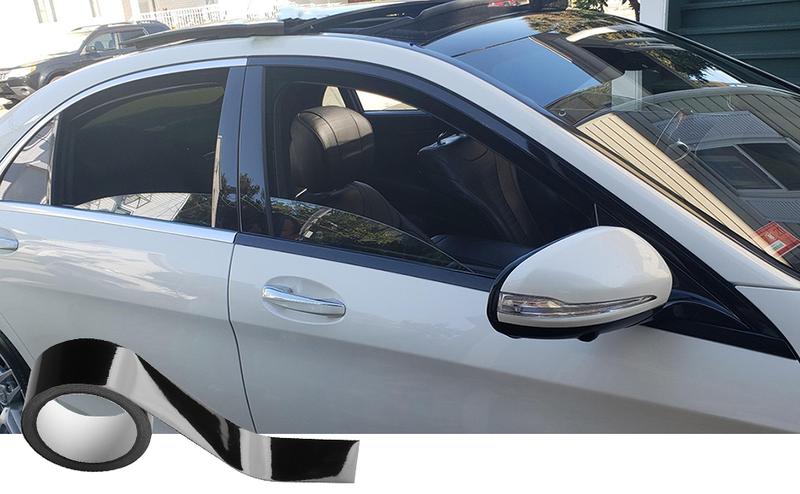 LZLRUN Free Tool Kit High Gloss Vinyl Wrap Kit for Black Out Chrome Delete Window Trim Door Trim (2Inches x 30Feet)