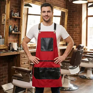 Professional Men's Barber Apron | Premium Cotton & Synthetic Leather | Regale Barber Supply